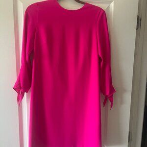 CeCe Tie-Sleeve Shift Dress (Hot Magenta)
